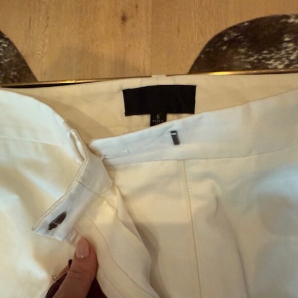 Pre-Loved Nili Lotan Cream Twill Wide Leg Pant - Size 6 - Picture 7 of 9